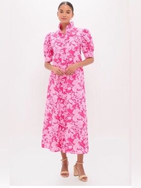 Hyacinth House NWOT pink floral Ruffle Collar Louisa Dress -